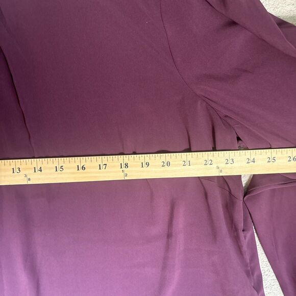 Calvin Klein‎ Women’s Plus Size 2X  Long Sleeve Semi Sheer Blouse Plum Purple - Picture 7 of 12